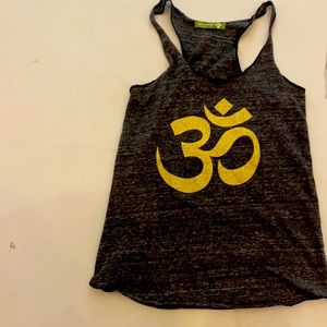 Spiritual Gangster Black Tank Top with Gold Om Symbol